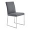 Armen Living Trevor Contemporary Dining Chair in Brushed Stainless Steel and Gray Faux Leather, PK2 LCTRCHBSGR - alternate 4
